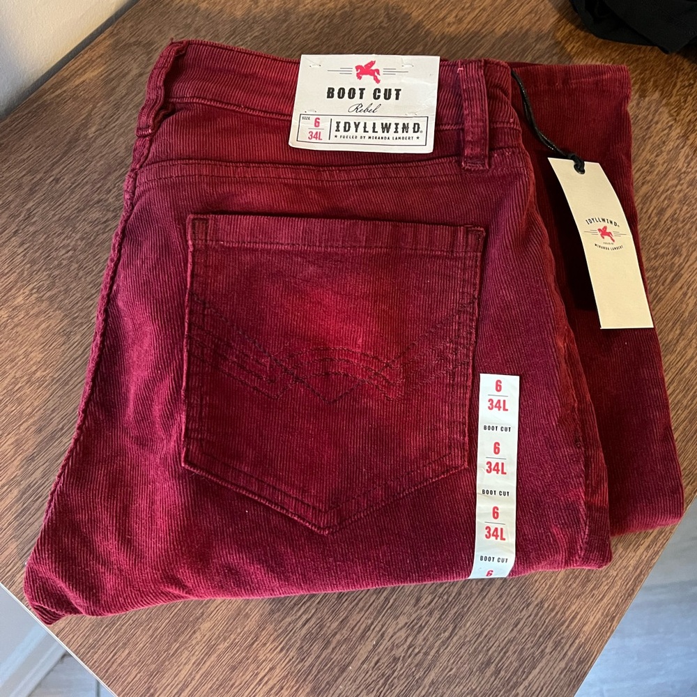Maroon corduroy flare pants